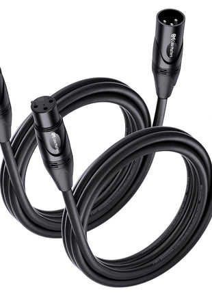 Cable Matters 2-Pack Premium XLR to XLR Cables - 6ft, Male to Female Microphone Cable, Oxygen-Free Copper (OFC) Mic Cord, Black
