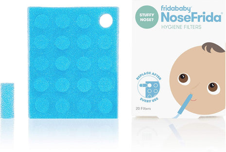 Frida Baby Nasal Aspirator Original 20 NoseFrida Filter Refills, Replacement Filters, Hygiene Filters for NoseFrida The Snotsucker, BPA Free, Latex Free