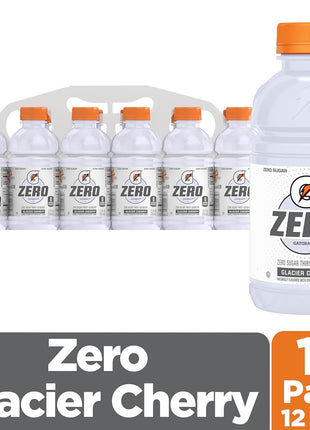 Gatorade G Zero Thirst Quencher, Glacier Cherry, 12 Ounce Bottles, 12 Count