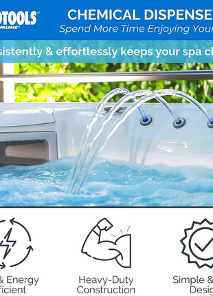 HYDROTOOLS BY SWIMLINE 8725 Large Capacity Pool & Spa Chemical Dispenser | Compatible With Bromine & Chlorine Supports 1-3'' Tablets | Adjustable Control Ring For Customizable Flow Rate