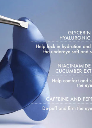 Summer Fridays Jet Lag Hydrating Eye Patches - De-puffing Hydrogel Under Eye Masks with Hyaluronic Acid, Caffeine + Peptides - Soothing + Refreshing At-Home + Travel Skin Care (6 Pairs)