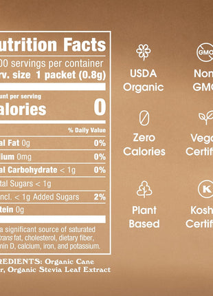 Stevia In The Raw Stevia Sweetener Packets, 200 Ct Box, 2 Pack, Zero Calorie Stevia Sugar Substitute Packets, No Erythritol or Artificial Flavors, Vegan, Gluten Free, Kosher, Low Glycemic Index