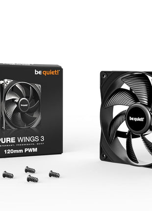be quiet! Pure Wings 3 120mm Quiet PWM Case Fan | High Top-end Speed with Low Minimum RPM | Extraordinary air Pressure | BL105