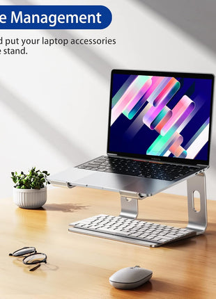 BESIGN LS03 Aluminum Laptop Stand, Ergonomic Detachable Computer Stand, Notebook Riser, Laptop Mount Compatible with Air, Pro, Dell, HP, Lenovo More 10-15.6" Laptops, Silver