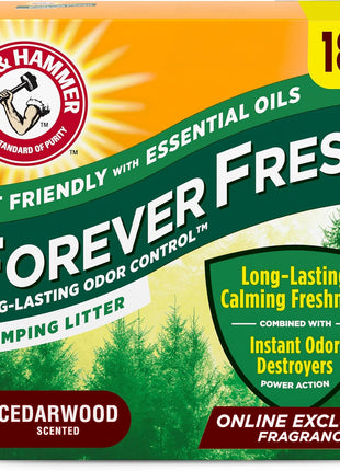 Arm & Hammer Forever Fresh Clumping Cat Litter Lavender, MultiCat Cat Litter Odor Control 18lb With 20% More Lavender Freshness, With Essential Oils