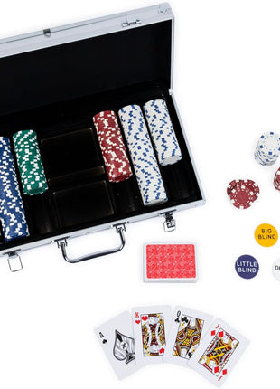 Spin Master Games, Cardinal Classics, 300-Piece Poker Set with Aluminum Carrying Case & Professional Weight Chips & Poker Dice, for Ages 8+