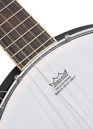 Ashthorpe 5-String Banjo - Full Size with 24 Brackets, Closed Back, Mahogany Resonator, Geared 5th Tuner, Padded Gig Bag
