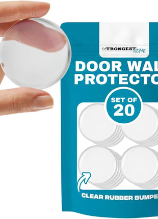 Door Stoppers (Medium) 2" - Door Stop for Wall with Strong Back Adhesive - Quiet and Shock Absorbent Silicone Wall Protectors from Door Knobs - Protects Every Surface - (Clear | 6 PCS)