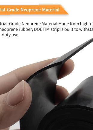 DOBTIM Neoprene Rubber Strips 1/16 (.062) inch Thick X 2 inch Wide X 10'Long, Solid Rubber Rolls Use for Gaskets DIY Material, Supports, Leveling, Sealing, Bumpers, Abrasion, Flooring, Black