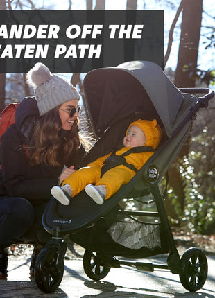 Baby Jogger City Mini GT2 All-Terrain Stroller Black Complete with Adjustable Handlebar Hand-Operated Parking Brake and car seat Adapter
