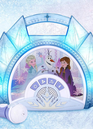 eKids Disney Frozen Karaoke Microphone with Bluetooth Speaker for Fans of Disney Toys, Kids Karaoke Machine with Built in Music