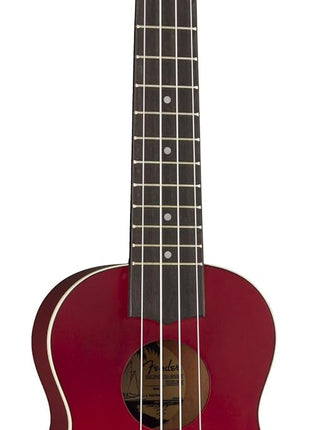 Fender Venice Soprano Ukulele - Cherry Bundle with Gig Bag and Tuner