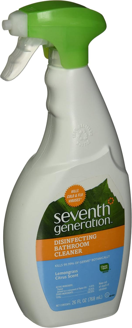 Seventh Generation Disinfecting Spray Cleaner, 26 oz. Trigger Spray Bottle, 8/Carton