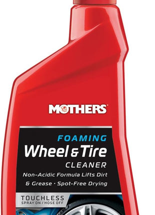 Mothers Foaming Wheel & Tire Cleaner, 24 oz. (05924) | Foaming Action Lifts Brake Dust & Grime, Safe for Factory-Coated Wheels, Restores, Cleans, Finishes Fast, Spot-Free Rinse