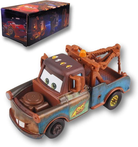 Die-Casting Racers Toy Cars, Safety Alloy Material for Childs, Beauty Color Box Packaging for Your Son Birthday, Inspired by Favorite Characters, Gift for 3+ Years Old (Mater)