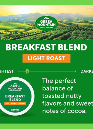 Green Mountain Coffee Roasters Breakfast Blend Single-Serve Keurig K-Cup Pods, Light Roast Coffee, 96 Count