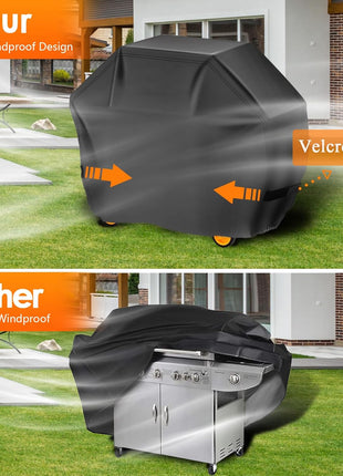 Grill Cover, 58 inch BBQ Gas Grill Cover for Outdoor Grill, Charbroil Grill Cover Barbecue Waterproof, Anti-UV for Weber Char-Broil Monument, Dyna-glo Nexgrill Spun Polyester