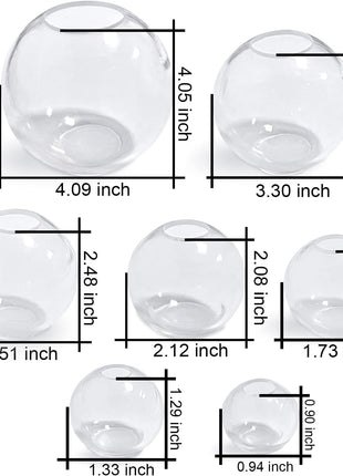RESINWORLD Set of 4, 3", 2.5", 2", 1.7", 1.3", 0.9" Clear Silicone Sphere Molds, Large 3D Seamless Sphere Silicone Molds for Resin Casting, Round Ball Orbs Epoxy Resin Mold for Jewelry, Soap, Candle