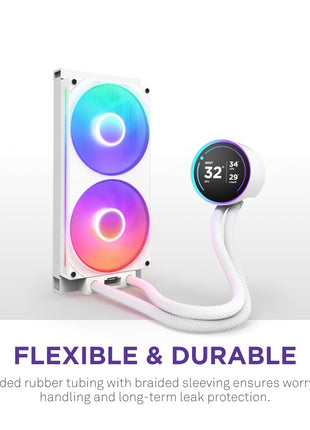 NZXT Kraken Elite 280 RGB 2024 - AIO CPU Liquid Cooler - 280mm Radiator - F280 RGB Core Fan - Customizable 2.72 inch IPS LCD - NZXT Turbine Pump - AMD® AM5, AM4 - Intel® LGA 1851/1700, 1200/115X - White