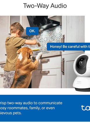 TP-Link Tapo 2K QHD Pan/Tilt Security Camera for Pet Camera, Baby Monitor, Motion Detection, Motion Tracking, 2-Way Audio, Night Vision, Cloud &SD Card Storage, Works w/Alexa & Google Home(Tapo C220)