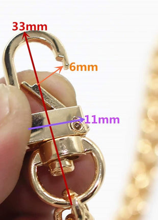 WEICHUAN 47 inch/120cm Gold Iron Flat Chain for Handbag Shoulder Bag Crossbody Bag Purse Chain Strap Replacement, with Metal Buckles- 6 OZ in Weight (Gold)