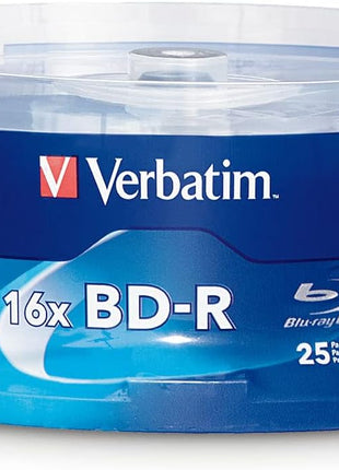 Verbatim BD-R 25GB 16X Blu-ray Recordable Media Disc - 25 Pack Spindle - 97457