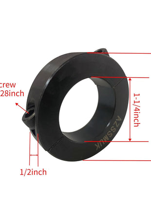 AZSSMUK Shaft Collar Bore 1-1/4'' Double Split Black Oxide Set Screw Durable Shaft Collars Suitable for Machinery and Industrial Use 2 Pieces