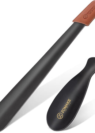 ZOMAKE Shoe Horn Long Handle for Seniors Men Women,Metal Long Shoehorn Boot Horn 16.5 inch,Travel Small Shoe Spoon Helper for Kids 7.5 inch