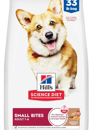 Hill's Science Diet Adult 1-6 Small Bites Dry Dog Food, Chicken & Barley, 5 lb. Bag