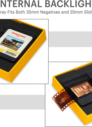 KODAK Mobile Film Scanner, 35mm Negative Scanner & Slide Viewer, App-Based | Scan and view old 35mm color and B&W negatives and slides; LED backlit; Android compatible; verify iPhone compatibility first