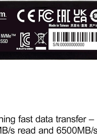 Verbatim 1TB SSD Vi7000 Internal Solid State Hard Drive PCIe NVMe M.2 2280 Designed for Gamers and High Performance Users up to 7000MB/s Read 5000MB/s Write