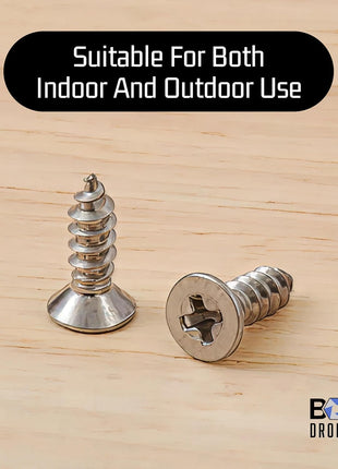 Bolt Dropper #4 x 1/4" Stainless Steel Flat Head Phillips Wood Screw (100 Pack), 18-8 (304) Stainless Steel Sheet Metal Screws - Type A Point, Plain Finish