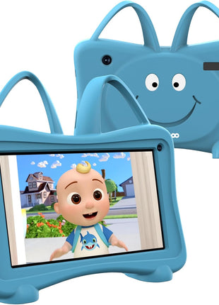 Trayoo Kids Tablet 7 Toddler Children's Learning Tablet with WiFi, YouTube, Parental Control, Durable Case Education Learning Apps for Boys Girls (Blue)