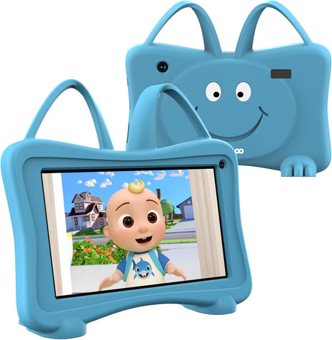 Trayoo Kids Tablet 7 Toddler Children's Learning Tablet with WiFi, YouTube, Parental Control, Durable Case Education Learning Apps for Boys Girls (Blue)