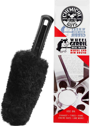 Chemical Guys Gerbil Wheel and Rim Cleaning Brush - Soft Natural Bristle Detailing Tool for Tires, Exhausts & Delicate Surfaces - Wheel Cleaner Brush to Safely Clean Brake Dust, Grime and Dirt, 1 Pack