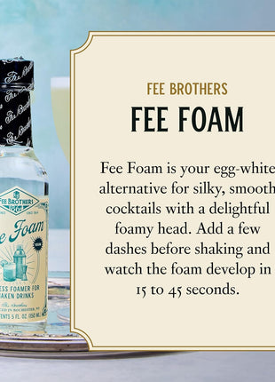 Fee Brothers Fee Foam   Cocktail Foamer and Mixer, Egg Substitute, Vegan Friendly, Gluten Free, 5 fl oz