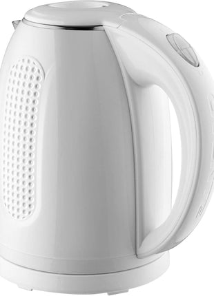 OVENTE 1.7L Double Wall Electric Tea Kettle, 1100W Power, White KD64W | Water Boiler with Cool-Touch Exterior, Stainless Steel Interior, Auto Shut-Off, Boil-Dry Protection & Locking Lid, Easy Clean