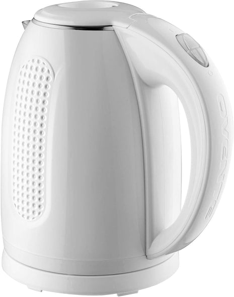 OVENTE 1.7L Double Wall Electric Tea Kettle, 1100W Power, White KD64W | Water Boiler with Cool-Touch Exterior, Stainless Steel Interior, Auto Shut-Off, Boil-Dry Protection & Locking Lid, Easy Clean