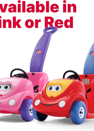 Step2 Push Around Buggy Kids Push Car, Ride On Car with Seat Belt and Horn, Toddlers Ages 18 Months - 3 Years Old, Max Weight 50 lbs., Easy Storage, Ideal Stroller Substitute, Red