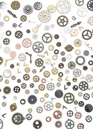 BigOtters 200 Gram Antique Steampunk Gear,Mix Steampunk Wheel Alloy Gear Pendants Charms for Crafting Jewelry Making
