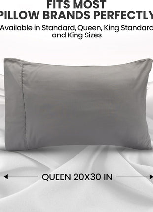 Utopia Bedding Pillow Cases Queen Size 2 Pack ??Soft Brushed Microfiber ??Envelope Closure ??Perfect for Hospitals, Hotels, Guest Rooms ??Oeko TEx Certified, 20x30 Inches (Grey)