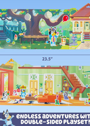 Horizon Group USA Bluey Sticker Playset, 2 Sticker Play Scenes, 35+ Reusable Puffy Bluey Repositionable Stickers for Kids, Perfect for Travel, Screen-Free Fun
