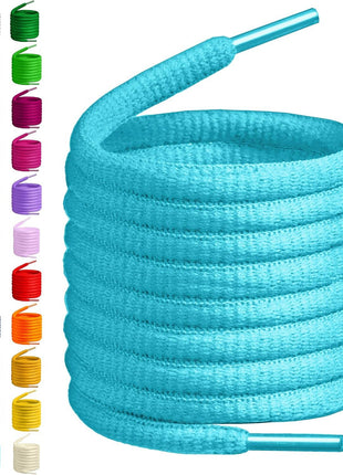 BIRCH's Oval Shoelaces 27 Colors Half Round 1/4 inch Shoe Laces 4 Different Lengths (45.5 inch (115cm) - L, Black)