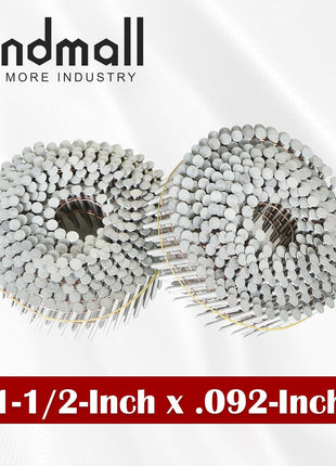 findmall 1-1/2 Inch 3600 Count Siding Nails 15-Degree Wire Collated Coil Full Round Head Hot-Dipped Galvanized Siding Nails