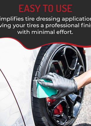 Hi-Tech Tire Dressing Applicator 12 Pack - Durable and Reusable, Contoured Tire Shine and Dressing Sponge for Your Car's Wheels