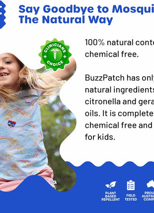 NATPAT Buzz Patch Mosquito Patch Stickers for Kids - Plant Based Ingredients, Non-Toxic - The Original All Natural Citronella Essential Oil Insect Patch, DEET Free, for Toddlers, Kids (48 Pack)