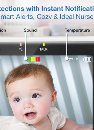 VTech Smart WiFi Baby Monitor, 2 Cameras – See Both Rooms at Home or from Anywhere, Free App, 1080p Split Screen, 5inch HD Screen, Pan-Tilt-Zoom, Night Vision | VM901-2