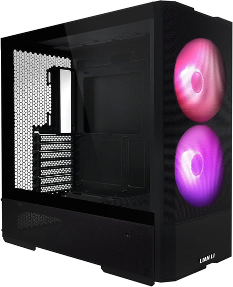 LIAN LI LANCOOL 207 Compact ATX RGB Gaming Computer Case, Airflow Optimized Mesh Panels Tower Chassis w/ 2x140mm ARGB,2x120mm PWM Fans Pre-Installed, USB Type-C Port, Tempered Glass Side Panel (Black)
