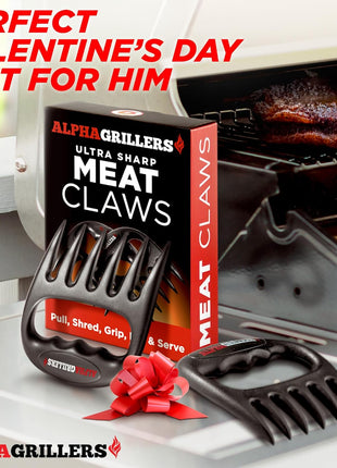 Alpha Grillers Meat Shredder Claws BBQ Pulled Pork Bear Claws for Shredding | Smoker & Grilling Accessories, Chicken Shredder Tool, Pork Pulling Gift for Men