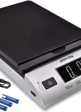 ACCUTECK All-in-1 Series W-8250-50bs A-Pt 50 Digital Shipping Postal Scale with Ac Adapter, Silver